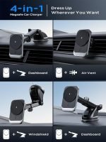 Hinyx for MagSafe Car Mount Charger, 15W Magnetic Wireless Car Charger Vent Dash Charging Phone Holder Mount for iPhone 15 14 13 12 11 Pro Max Plus Mini Xr Xs, Samsung, Google, LG, etc - Image 3
