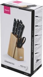 Fissman 7-Piece Knife Set Kanematsu with Wooden Block X30Cr13 Steel, Chef Knife 20cm, Slicing Knife 20cm,Bread Knife 20cm,Utility Knife 13cm,Pairing Knife 9cm,MultiFunctional Scissor 20cm - Image 6