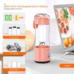 Portable Blenders, Personal Size Blender Smoothies and Shakes, Mini Blender 4000 mAh USB Rechargeable with Six Blades, Handheld Blender Sports,Travel - Image 9