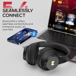 Monster Mission 100 Bluetooth Headphones, On Ear Headphones with Immersive Bass, Crystal Clear Call, 40H Playtime, Bluetooth 5.4, Comfortable Fit Wireless Headset for Travel Work (Black,White) - Image 6