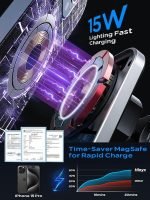 Hinyx for MagSafe Car Mount Charger, 15W Magnetic Wireless Car Charger Vent Dash Charging Phone Holder Mount for iPhone 15 14 13 12 11 Pro Max Plus Mini Xr Xs, Samsung, Google, LG, etc - Image 6