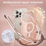 R-fun Crystal Glitter Magnetic Clear Case for iPhone 13 Pro Max, [Anti-Yellowing] [Military Grade Protection] Compatible with iPhone 13 Pro Max (6.7"), Glitter Rose Gold - Image 4
