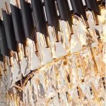 ectangle K9 Crystal Chandelier Lighting 3-Tier Gold Rectangular Pendant Light Fixture 8-Lights Modern Linear Chandelier Fixture for Dining Room Living Room-Gold 80cm [Energy Class A++] - Image 5