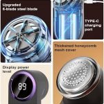 Rechargeable Electric Lint Remover | Sturdy Lint Remover Shaver | Heavy Duty Fabric Shaver | Digital Clothes Shaver | 7.5x7x15.5cm / 3x2.8x6.1 Inches for Removing Bobbles | Beige/Gray - Image 4