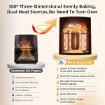 Uten Dual Blaze Air Fryer 5.5L Visual Window, Color Screen, 14 Pre Menus, Delayed Start, Stainless Oil Net, 2 Fast Heaters Independently Controllable, No Flip Food, Oil Free, Enery Save, Fast Cooking - Image 5