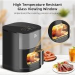 Uten Dual Blaze Air Fryer 5.5L Visual Window, Color Screen, 14 Pre Menus, Delayed Start, Stainless Oil Net, 2 Fast Heaters Independently Controllable, No Flip Food, Oil Free, Enery Save, Fast Cooking - Image 3