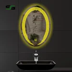 Spark Global Glass Oval Led Mirror with Sensor Dual light for Bathroom,Bedroom,Living Room,Washbasin - Image 3