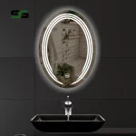 Spark Global Glass Oval Led Mirror with Sensor Dual light for Bathroom,Bedroom,Living Room,Washbasin - Image 2