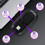 Rechargeable Wireless Mouse, Ergonomic Bluetooth Mouse, 7 Colors Backlit Silent 3DPI Computer Mouse with 2.4GHz USB Receiver - Image 2