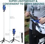C18 Phone Tripod & Selfie Stick, All in One Extendable Cell Phone Tripod with Wireless Remote, Travel Tripods Stand for iPhone 360° Rotation Compatible with iPhone Android, Camera, Bluetooth Integrated Selfie Stick, Foldable, Black,Maximal length:103 cm - Image 2
