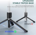 C18 Phone Tripod & Selfie Stick, All in One Extendable Cell Phone Tripod with Wireless Remote, Travel Tripods Stand for iPhone 360° Rotation Compatible with iPhone Android, Camera, Bluetooth Integrated Selfie Stick, Foldable, Black,Maximal length:103 cm - Image 4