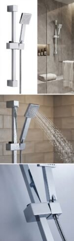 Chrome Shower Riser Rail, Shower Head and 1.5m hose - Image 3