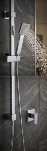 Chrome Shower Riser Rail, Shower Head and 1.5m hose - Image 5