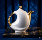 Hebena The Crescent Gold-Accented Modern Teapot – Minimalist Luxury - Image 4