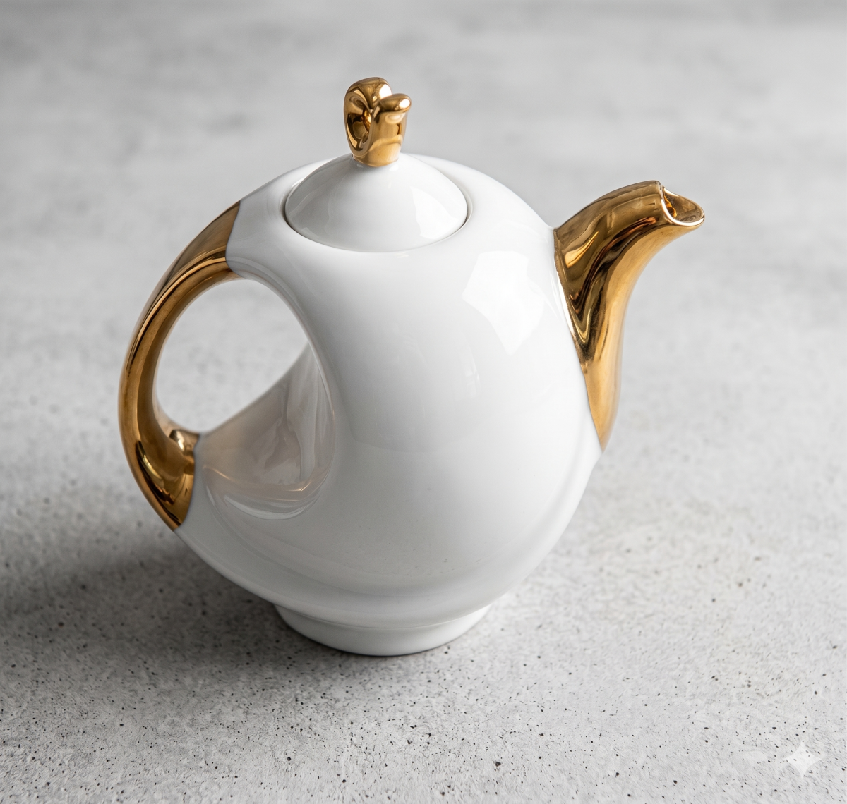 Hebena The Crescent Gold-Accented Modern Teapot – Minimalist Luxury - Image 3
