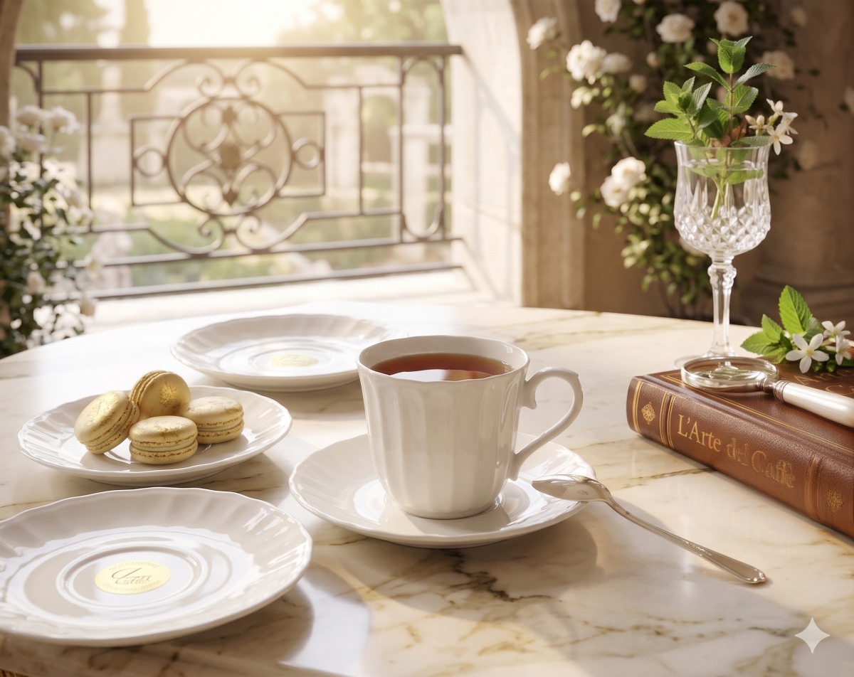 The Parisian Morning: 6-Piece Fine Porcelain Coffee Set - Image 1