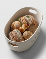 "Over My Bread Body" Handcrafted Ceramic Serving Bread Basket - Image 4