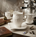 Hebena Château Blanc Embossed Espresso Set - Image 5