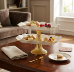 Hebena Regency Gold-Fluted Pedestal Serving Stand - Image 3