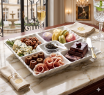 Artisan Divided White Serving Platter