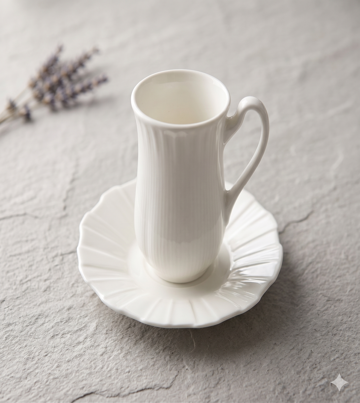 Hebena Elegant Fluted White Porcelain Tea Set – Tall Profile Collection - Image 4