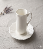 Hebena Elegant Fluted White Porcelain Tea Set – Tall Profile Collection - Image 4