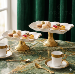 Hebena Regency Gold-Fluted Pedestal Serving Stand - Image 4