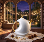 Hebena The Crescent Gold-Accented Modern Teapot – Minimalist Luxury