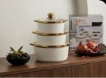 Hebena Luxury 3-Piece Fine Ceramic Serving Set ​Elegant Design: - Image 5