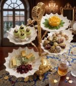 Hebena Luxury Exquisite Baroque-Style 4-Tiered Serving Stand