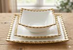 Indulge in the epitome of luxury with this exquisite square serving platter