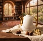 Hebena The Crescent Gold-Accented Modern Teapot – Minimalist Luxury - Image 2